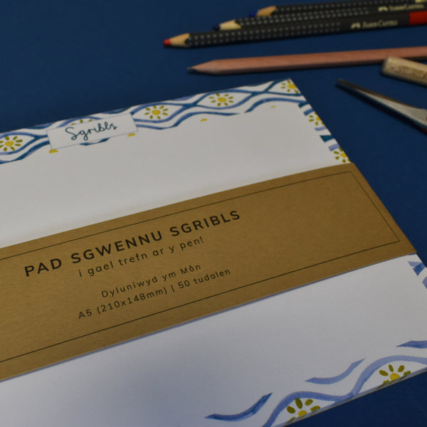 Pad sgwennu Sgribls | Welsh Scribbles notepad